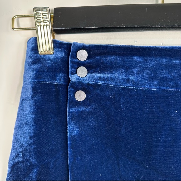 BCBGMAXAZRIA Blue Velvet Wrap Mini Skirt - Picture 8 of 8
